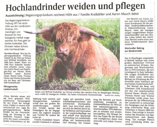 Zeitung Auszeichnung